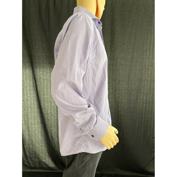 Eton Men's Shirt Lilac Button Up Long Sleeve Slim Fit Cotton Casual Dress 44 - Picture 3 of 10